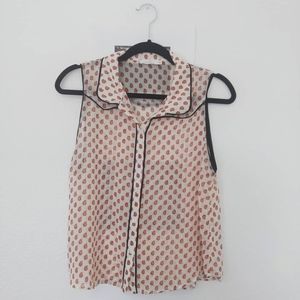 Western cut paisley sheer top